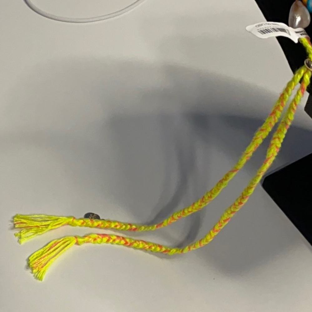 Free People X Ariana Ost “At The Market” Necklace ~ Neon Yellow/Orange; NWT - Picture 16 of 16